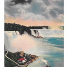 Niagara Falls American Horseshoe Bridal Veil Maid of the Mist General View Linen Postcard