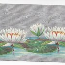 Easter Water Lilies Silver Moire Background Posted 1909 Winsch Back Embossed Postcard