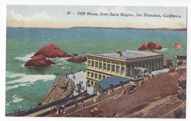 San Francisco CA Cliff House from Sutro Heights Vntg Edw H Mitchell Postcard