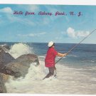 NJ Asbury Park Surf Fishing Vintage Postcard Photographer A. Devaney