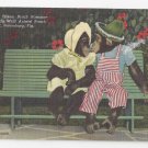 St Petersburg FL Wild Animal Ranch Dressed Chimpanzees Romance 1951 Curteich Linen Postcard