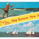 Greetings from Ship Bottom New Jersey Sailboats Surf Fishing Vintage Tichnor NJ Postcard Greetings from Ship Bottom New Jersey Sailboats Surf Fishing Vintage Tichnor NJ Postcard