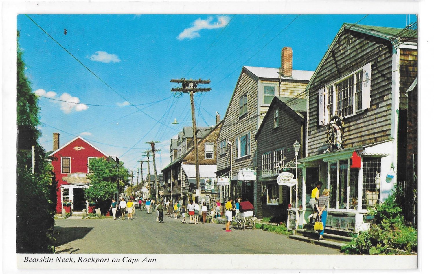 Bearskin Neck Rockport Cape Ann Ma Street Shops Vntage Ipostcard