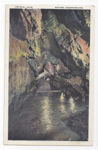 Kutztown PA Crystal Cave Steps Down to Stream in Underground Cavern Vntg Postcard