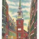 MA Boston Old North Church Salem Street Wintage Linen Postcard 1950s MA Boston Old North Church Salem Street Wintage Linen Postcard 1950s