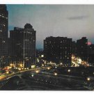MI Detroit Michigan Skyline at Night Looking West from Grand Circus Park Postcard MI Detroit Michigan Skyline at Night Looking West from Grand Circus Park Postcard