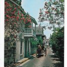 Florida St Augustine Aviles Street Horse Drawn Carriage Vintage FL Postcard