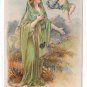 Christian Symbol Virtue of Hope Angel with Anchor Embossed Litho Religion Postcard