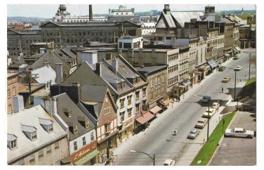 Canada Rue de la Fabrique Street Birds Eye View Quebec Vintage  L Couet Photo Postcard