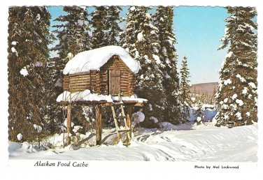 Alaskan Food Cache Log Hut Vintage Alaska Joe 4X6 Postcard Mal Lockwood Photo