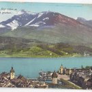 Switzerland Luzern Lucerne mit Rigi Suisse Alpen Vtg E Goetz Postcard c 1910