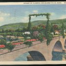 MA Shelburne Falls Bridge of Flowers Vtg Curteich Linen Postcard 1935