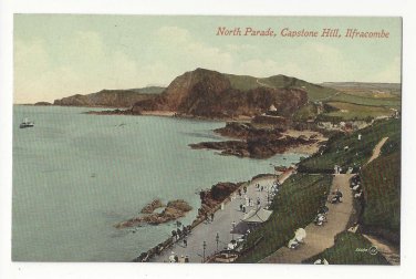 UK Ilfracombe North Parade Capstone Hill Devon Vintage J Valentine Postcard