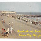 Ocean City NJ Birds Eye View Looking North Boardwalk Beach Music Pier Jetty Vintage Postcard