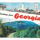 Greetings from Georgia dual View Capitol Atlanta Stone Mountain Vintage Postcard