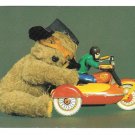 Dressed Stuffed Teddy Bear Biggles Toy Motorcycle Caroline Irwin Vntg 1986 4X6 Postcard