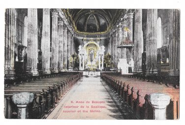 Canada Quebec St Anne de Beaupre Basilica Interior Church Vintage Postcard