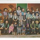Penna Dutch Country Large Class of Amish School Children Lancaster PA Postcard