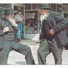 White Bearded Amish Gentlemen in Conversation by Storefront Tradtional Clothing PA Postcard