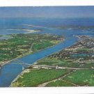 MA Aerial View Cape Cod Canal Buzzards Bay Bourne Bridge Vntg Massachusetts Postcard