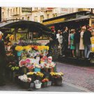 CA San Francisco Flower Vendor Stand Cable Car Vintage Mike Roberts 1960s Postcard