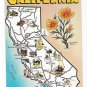 Greetings from California Illustrated Cities Map Posted 1957 Vintage Postcard