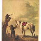 Artist Wouweman Painting White Horse Het Witte Paard Vintage Gestel & Zn Sepia Postcard Artist Wouweman Painting White Horse Het Witte Paard Vintage Gestel & Zn Sepia Postcard