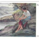 The Trout La Truite Karl Zewy Artist Painting Austria Wiener Kunst B. K. W. I Postcard