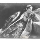 RPPC Art Nouveau Beautiful Woman Robe Jewelry Cyrillic Name Publisher Real Photo Cardcard