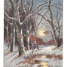 AS Adolf Kaufmann Austrian Painter Trees Full Moon Winter Landscape TSN Serie 1398 Postcard