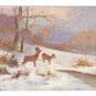 Winter Wooded Scene Deer W.R.B. & Co Vienne Serie 22 - 47 Artist Signed Postcardrdard