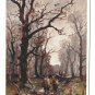 Painting Adolf Kaufmann  Winter Wooded Landscape Travelers on a Path BKWI 764 3 Postcard