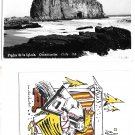 RPPC Chile Piedra de la Iglesia Constitution Postcard w Christmas Card