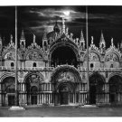 Italy Venice RPPC Basilica S Marco at Night Moonlight SBV Glossy 4X6 Postcard
