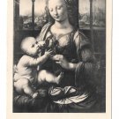 Leonardo Da Vinci Madonna and Child Virgin and Infant Noyer Framce Postcard