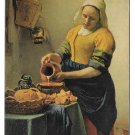 Johannes Vermeer Dutch Artist The Kitchen Maid Painting Large Postcard 7X5