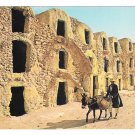 Africa Tunisia Medenine Ghorfas Berber Storage Rooms Donkeys TANIT Postcard 4X6