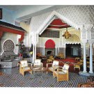 Morocco Tanger Rif Hotel Arabian Hall Salon Arabe Interior 4X6 FISA Postcard