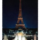 France Paris Eiffel Tower Illuminated Night Trocaderos Fountains 4X6 Chantal Postcard