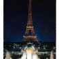 France Paris Eiffel Tower Illuminated Night Trocaderos Fountains 4X6 Chantal Postcard