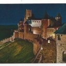 France Cite de Carcassonne Chateau Comtal Fort Citadel Night View Postcard 4X6