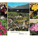 Austria Telfs Aerial View Alpenblumen Summer Flowers Multiview Tirol Alps 4X6 Postcard