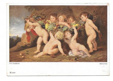 Peter Paul Rubens Children The Fruit Bearers Art Postcard F A Ackermann Munich