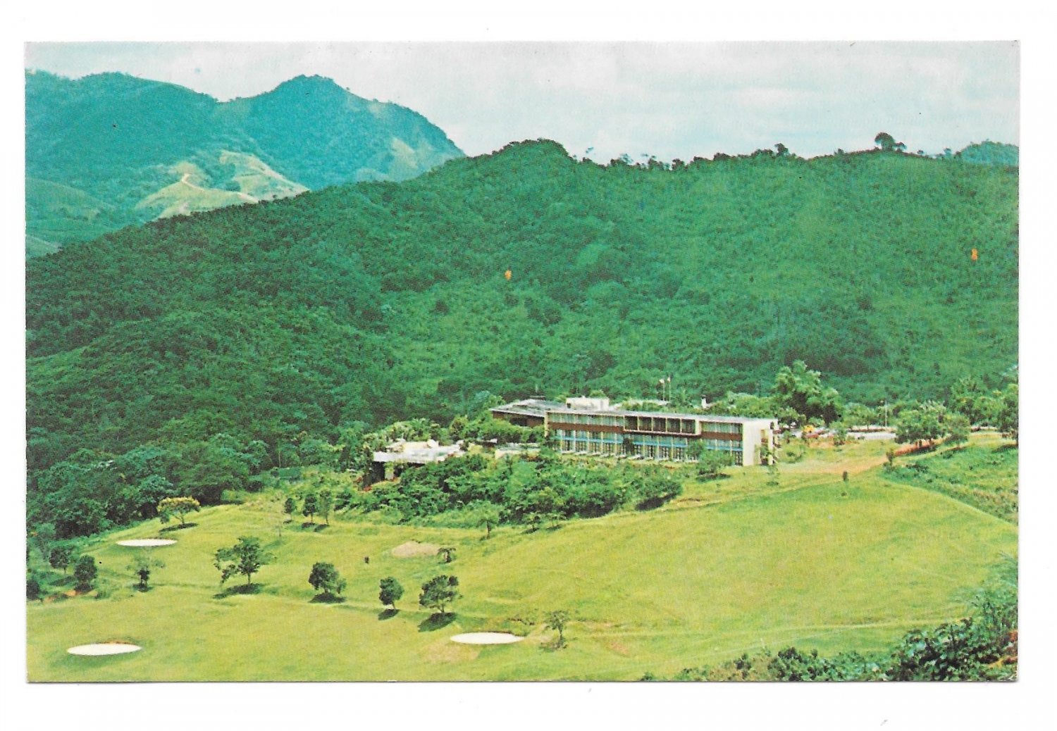 Puerto Rico Resort Hotel Barranquitas Panorama Aerial View Vtg Postcard