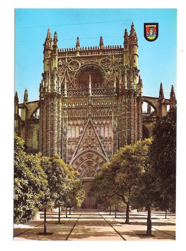 Spain Saville Puerta Cathedral Conception Gates Savilla Church 1965 4X6 Postcard