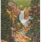 Yellowstone Park Grand Canyon Lower Falls from Artist Point Posted 1954 Linen Postcard