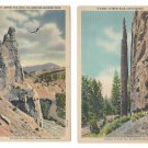 WY Yellowstone Park Osprey Aerie Chimney Rock Cody Hwy 2 Haynes Vntg Linen Postcard