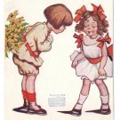 Katharine Gassaway Introduction Girl Meets Boy Flowers 1906 Artist Signed Postcard Katharine Gassaway Introduction Girl Meets Boy Flowers 1906 Artist Signed Postcard