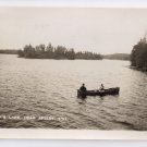 RPPC Canada Jack's Lake Apsley Ontario 1938 Men Fishing in Motor Boat Postcard