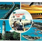 Key West Florida Multiview Overseas Highway Lighthouse Sunset Vintage 4X6 Postcard